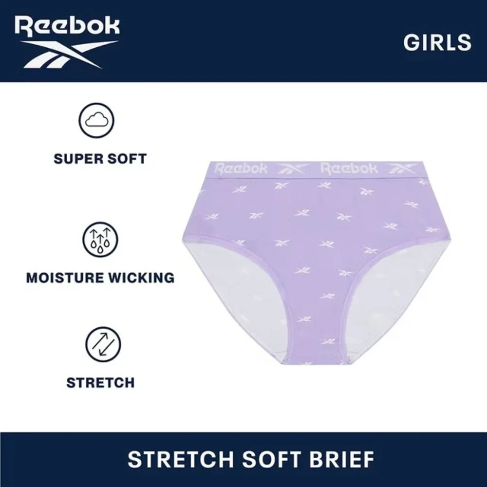 Reebok Girls 7-Pack Soft Stretch Briefs Underwear Size Small 6/7 Multicolor NWT